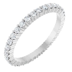 10K White Gold 1/2 CTW Natural Diamond Eternity Band Size 5