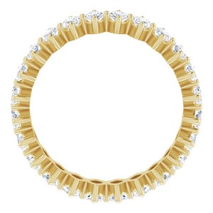 14K Yellow Gold 2 1/5 CTW Natural Diamond Eternity Band Size 5
