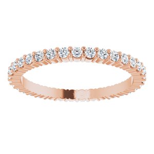 10K Rose Gold 1/2 CTW Natural Diamond Eternity Band Size 5.5