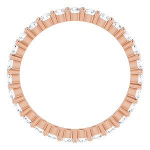 10K Rose Gold 3/4 CTW Lab-Grown Diamond Eternity Band Size 5.5