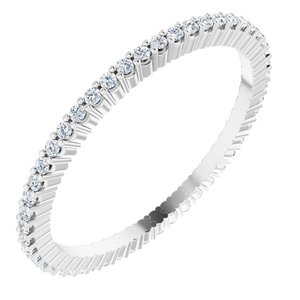 10K White Gold 1/5 CTW Natural Diamond Eternity Band Size 5.5