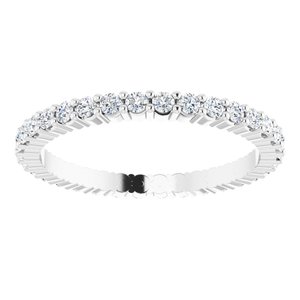 10K White Gold 1/2 CTW Natural Diamond Eternity Band Size 5.25