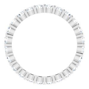 10K White Gold 1 CTW Natural Diamond Eternity Band Size 5.25