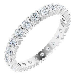 10K White Gold 1 CTW Natural Diamond Eternity Band Size 6