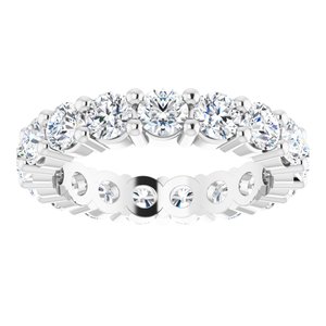 10K White Gold 2 1/2 CTW Natural Diamond Eternity Band Size 5.5
