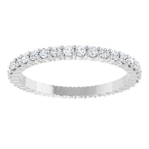 14K White Gold 1/2 CTW Natural Diamond Eternity Band Size 6