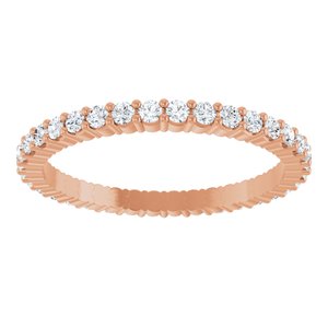 10K Rose Gold 1/2 CTW Natural Diamond Eternity Band Size 6