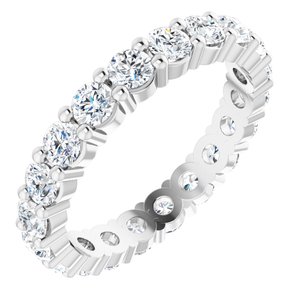 10K White Gold 1 3/8 CTW Natural Diamond Eternity Band Size 5.5