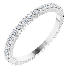 10K White Gold 1/2 CTW Natural Diamond Eternity Band Size 5.75