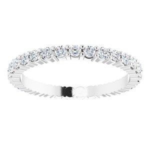 10K White Gold 5/8 CTW Natural Diamond Eternity Band Size 5.75