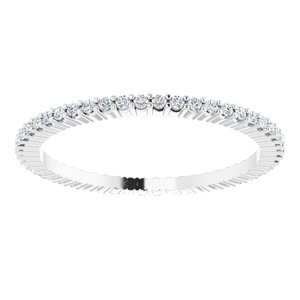10K White Gold 1/5 CTW Natural Diamond Eternity Band Size 5.75