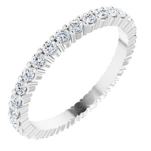 10K White Gold 5/8 CTW Natural Diamond Eternity Band Size 5.75