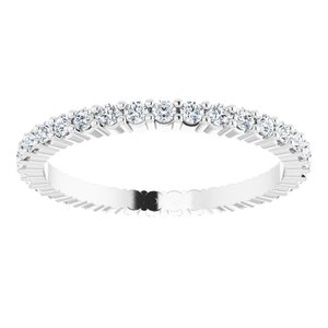 10K White Gold 1/2 CTW Natural Diamond Eternity Band Size 5.75