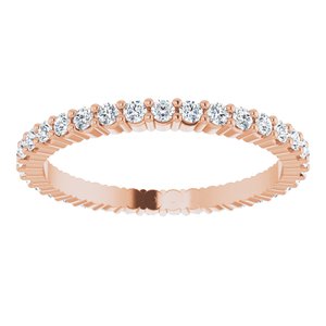 10K Rose Gold 1/2 CTW Natural Diamond Eternity Band Size 5.75