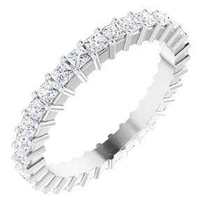 10K White Gold 1 1/8 CTW Natural Diamond Eternity Band Size 5.75
