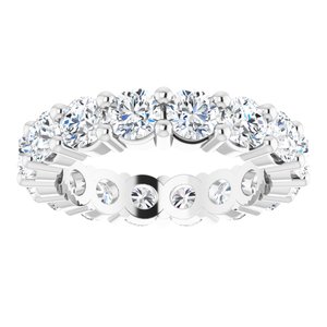 10K White Gold 3 7/8 CTW Natural Diamond Eternity Band Size 5.75
