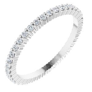 14K White Gold 3/8 CTW Natural Diamond Eternity Band Size 6