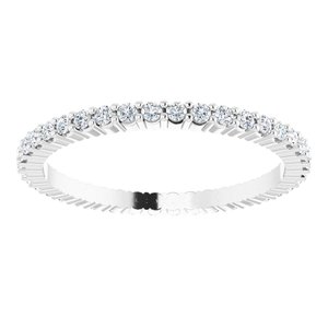 10K White Gold 1/3 CTW Natural Diamond Eternity Band Size 6