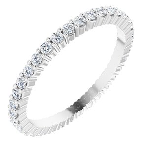 10K White Gold 1/2 CTW Natural Diamond Eternity Band Size 6.25