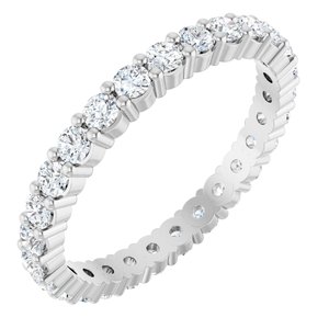 14K White Gold 3/4 CTW Natural Diamond Eternity Band Size 6