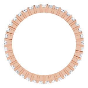 14K Rose Gold 9/10 CTW Natural Diamond Eternity Band Size 6