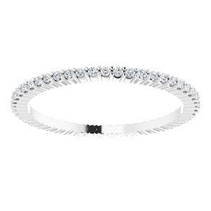 10K White Gold 1/5 CTW Natural Diamond Eternity Band Size 6.25