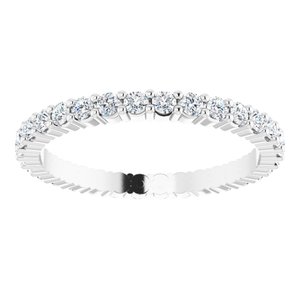 10K White Gold 5/8 CTW Natural Diamond Eternity Band Size 6.25