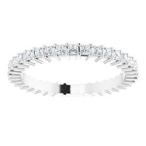 10K White Gold 3/4 CTW Natural Diamond Eternity Band Size 6.25