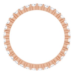 10K Rose Gold 5/8 CTW Natural Diamond Eternity Band Size 6.25