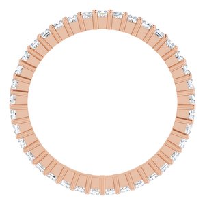 10K Rose Gold 3/4 CTW Natural Diamond Eternity Band Size 6.25