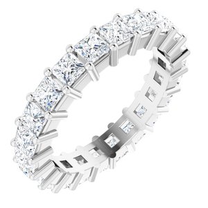 10K White Gold 2 3/8 CTW Natural Diamond Eternity Band Size 6.25