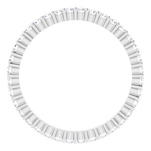 10K White Gold 1/2 CTW Natural Diamond Eternity Band Size 6.25