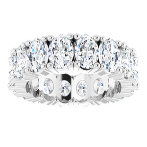 14K White Gold 6 CTW Natural Diamond Eternity Band Size 6.5