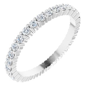 10K White Gold 5/8 CTW Natural Diamond Eternity Band Size 6.25