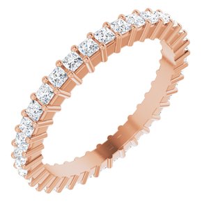 10K Rose Gold 3/4 CTW Natural Diamond Eternity Band Size 5.25