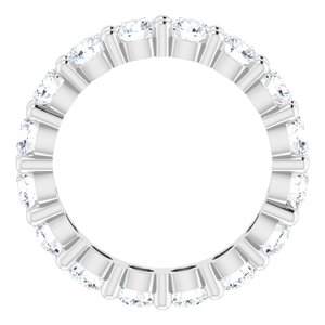 10K White Gold 3 7/8 CTW Natural Diamond Eternity Band Size 6.5