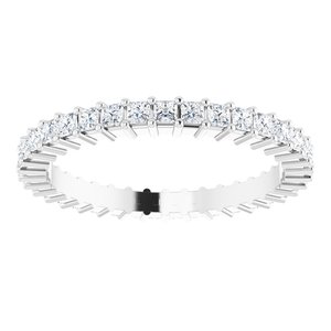 10K White Gold 3/4 CTW Natural Diamond Eternity Band Size 6