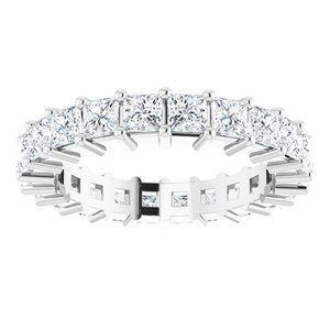10K White Gold 2 3/8 CTW Natural Diamond Eternity Band Size 6.25