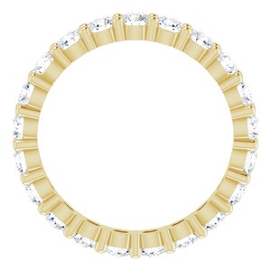 10K Yellow Gold 1 1/2 CTW Natural Diamond Eternity Band Size 6.5