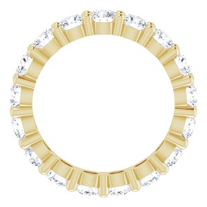 10K Yellow Gold 2 1/2 CTW Natural Diamond Eternity Band Size 6.5