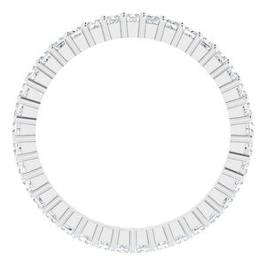 10K White Gold 3/4 CTW Natural Diamond Eternity Band Size 6.5