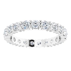10K White Gold 1 1/2 CTW Natural Diamond Eternity Band Size 6.75