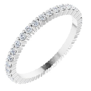 10K White Gold 1/2 CTW Natural Diamond Eternity Band Size 6.5