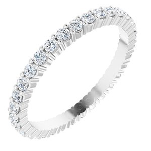 10K White Gold 5/8 CTW Natural Diamond Eternity Band Size 6.75