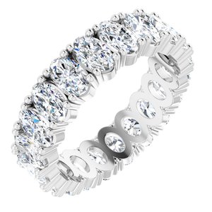 10K White Gold 5 1/5 CTW Natural Diamond Eternity Band Size 6.75