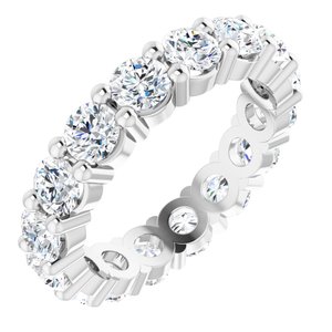 10K White Gold 3 7/8 CTW Natural Diamond Eternity Band Size 6.5