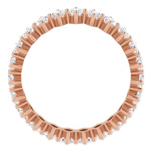 14K Rose Gold 3 CTW Natural Diamond Eternity Band Size 6.5
