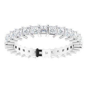 10K White Gold 1 1/3 CTW Natural Diamond Eternity Band Size 6.5