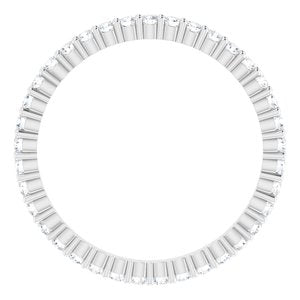 10K White Gold 1/2 CTW Natural Diamond Eternity Band Size 6.75