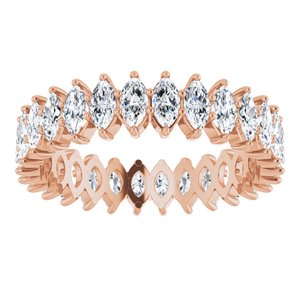 14K Rose Gold 2 CTW Natural Diamond Eternity Band Size 6.5